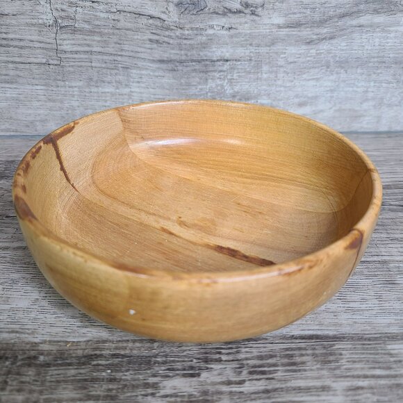 Vintage Single Wolverine Dowel Works Wood Bowl 5.5 Hand Lathed Grand Rapids 821 - Picture 3 of 9